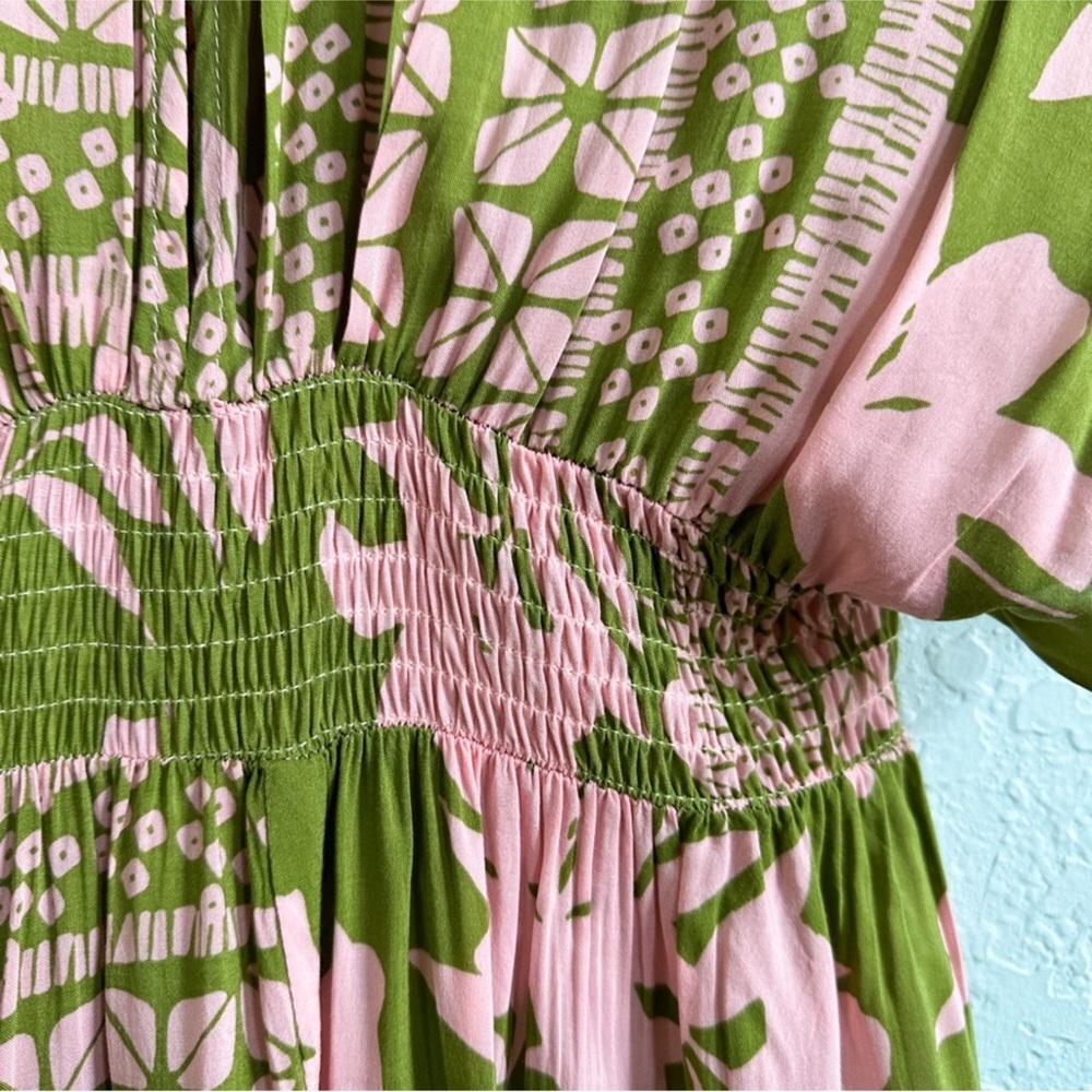 Vici Olive and Pink Floral Maxi Dress - Picture 4 of 13